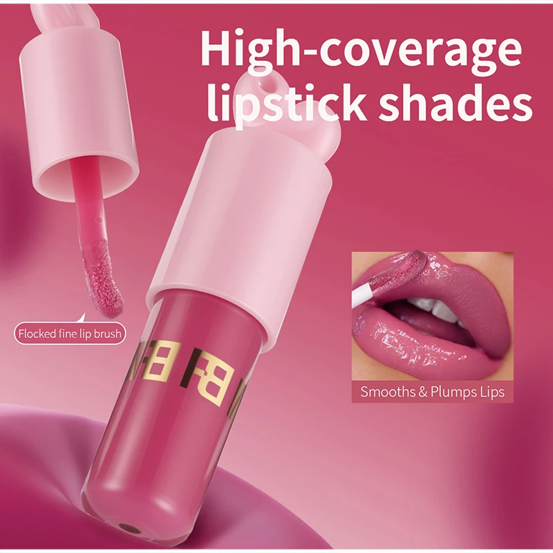 مجموعة العناية بالشفاه بالعسل، تفتيح يقلل من خطوط الشفاه، ترطيب يدوم طويلاً، زيت شفاه لطيف صغير لؤلؤي لامع للعناية بالشفاه #3