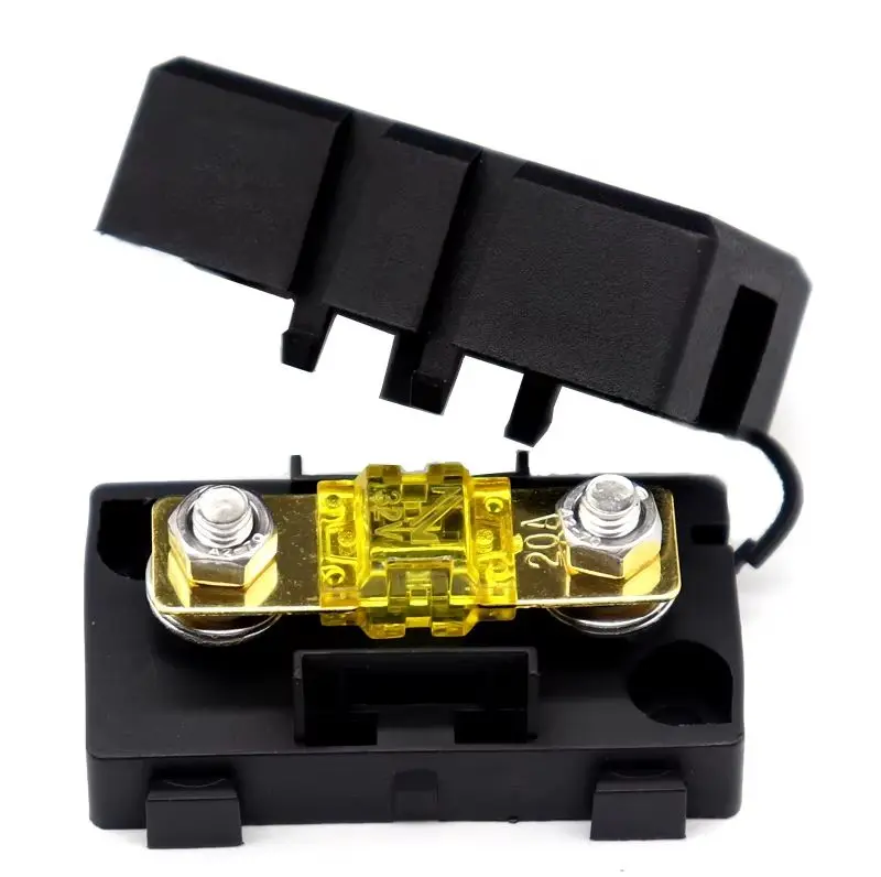 

【1Set】 ANS trumpet Fork Plug Fuse 20A 30A 40A 50A 60A 70A 80A 100A 150A 200A Bolt fixed insurance film + ANS-8 Safety plate base