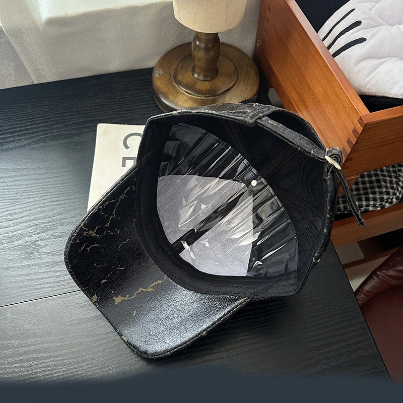 Nuevo nicho Punk cuero remache orejas de perro gorras de béisbol primavera otoño hombres mujeres personalidad ajustable sombrilla de moda sombreros de Hip Hop