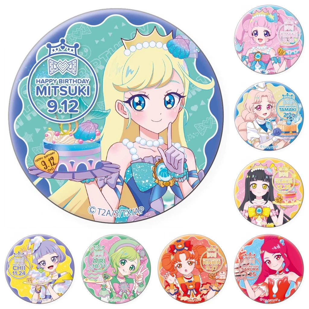 

58 мм аниме Himitsu no AiPri Aozora Hikari Bell Wind Sakura косплей костюм значок булавка SPTE жесть брошь ﻿ Опора Xmas Gilf