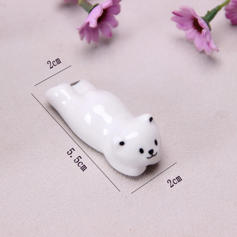 1 PC Cute Japanese Ceramic Chopstick Rest With Bear Polar Bear Design Table Craft Ornament Cartoon Animal Miniatures Home Decor