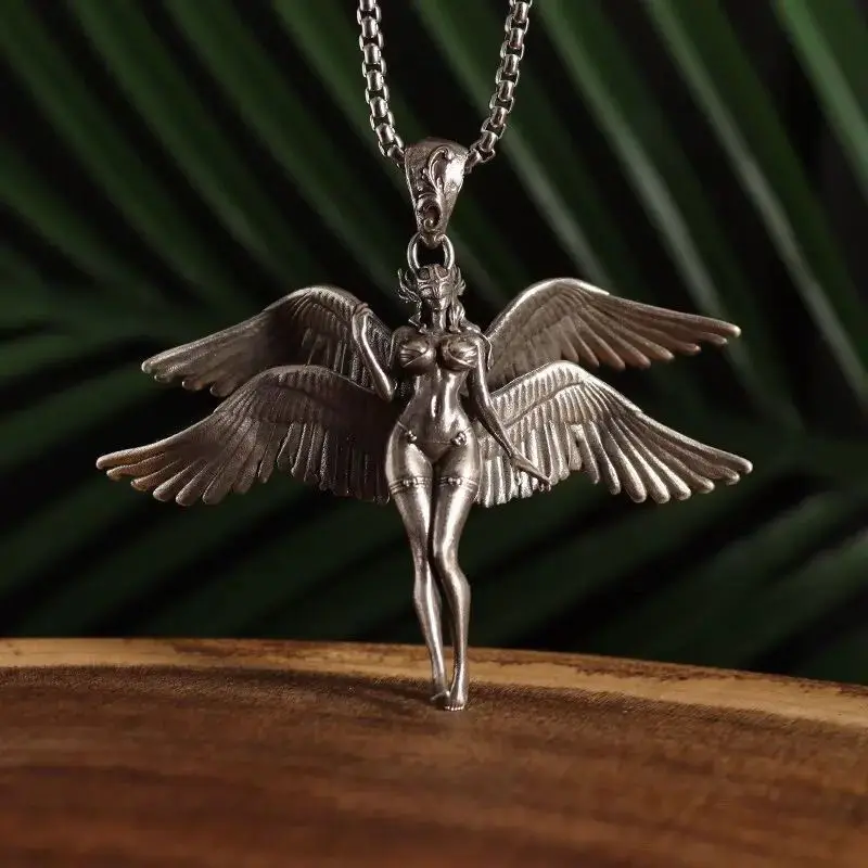 

Design Four-winged Angel Pendant Necklace Daily Matching Men's and Women's Jewelry