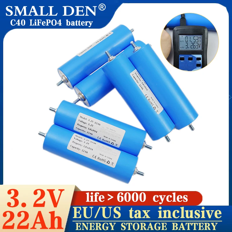 

3.2V 20Ah 22Ah battery pack LiFePO4 C40 phosphate Cell for 4S 8S 12V 24V Motorcycle Car motor batteries Modification Grade A