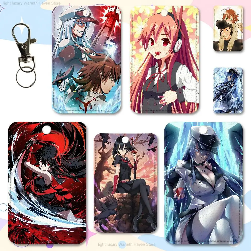 

Cool A-Akame G-Ga Kill Premium PU Leather Card for Daily Use Holder Card Case with Metal Carabiner Customizable Design