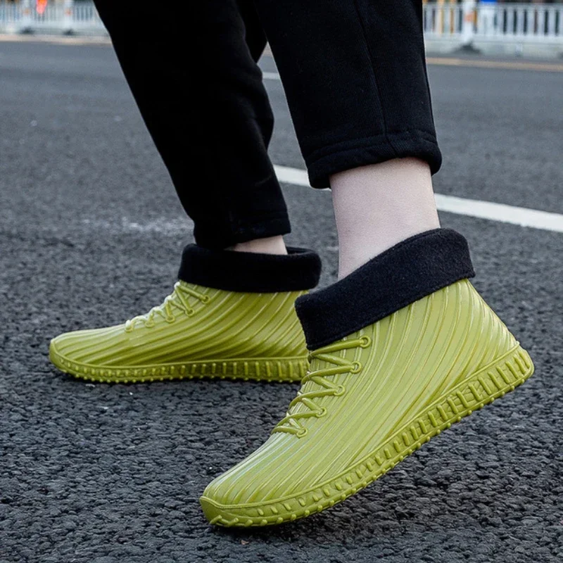 

Water Ankle Short Rain Boots for Men Cooking Chef Kitchen Summer Low Man Shoes Without Lacing Outdoor High Quality Gumboots New