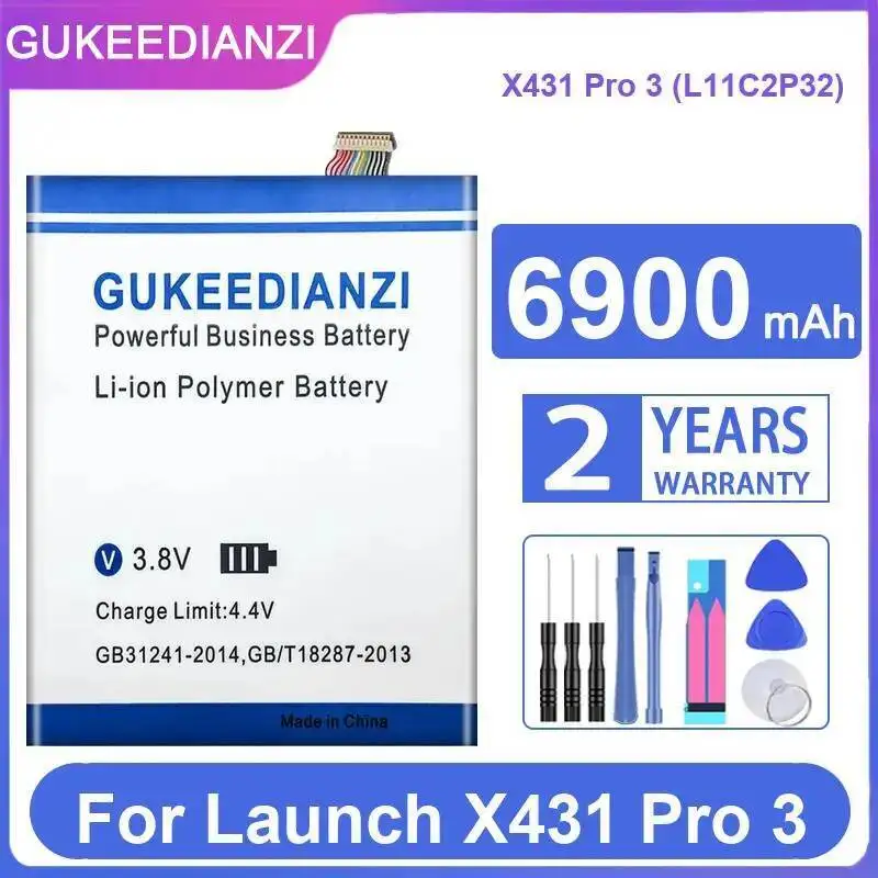 

6900 мАч Премиум-замена для Launch X431 Pro 3 L11C2P32, прочный аккумулятор для планшета