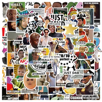 50/100pcs Meme ตลกสติกเกอร์สําหรับแล็ปท็อปกีต้าร์สเก็ตบอร์ดขวดน้ําจักรยานสติ๊กเกอร์รถกันน้ํา Graffiti