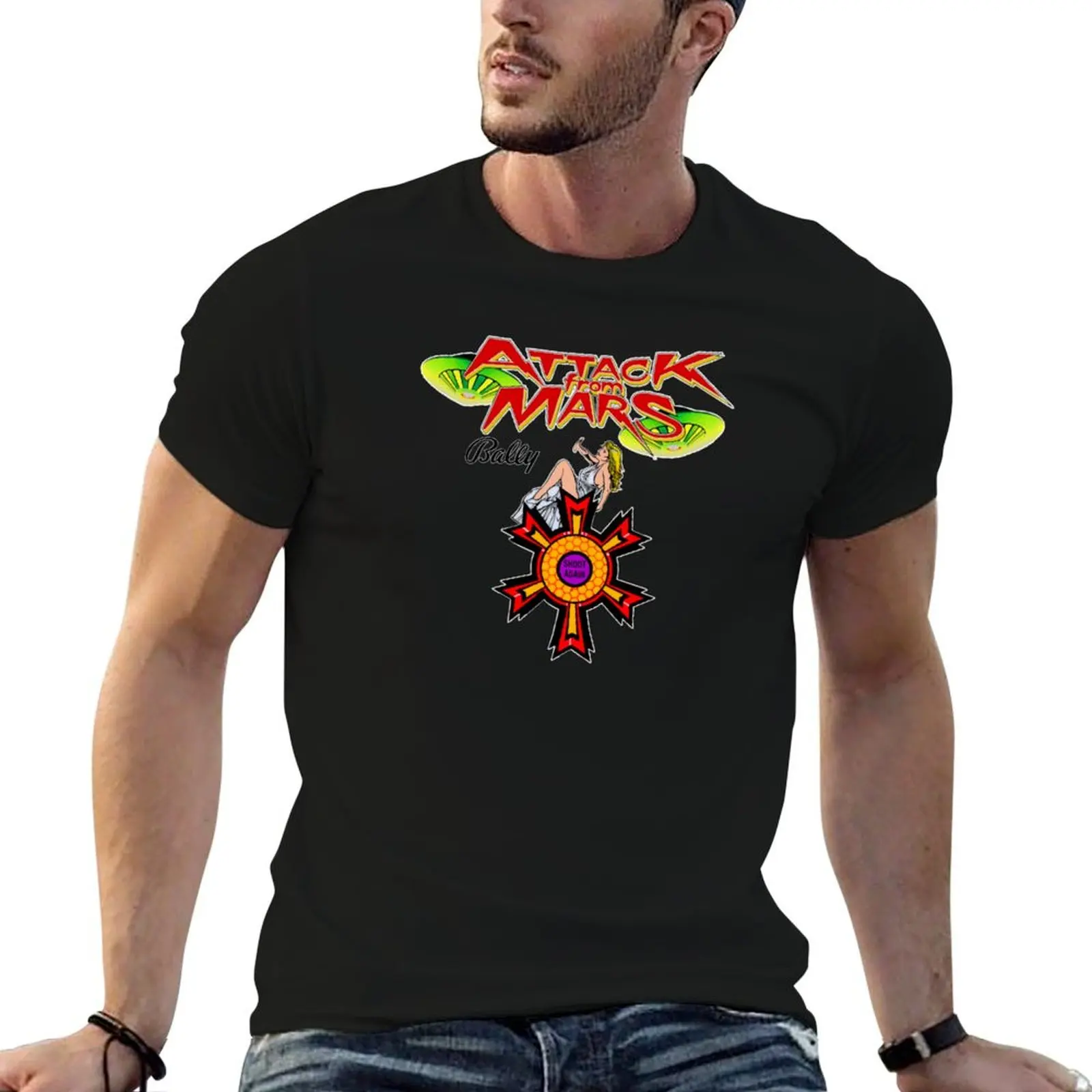 

shirts t cotton Pinball graphic for Attack man t T-Shirt 100% Mars tees from shirts man