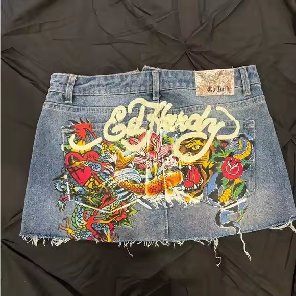Gothic Women Fashion Denim Skirt Y2K Shorts Hip Hop Letter Graphic Print Retro Blue Baggy Shorts High Waist Slim Fit Mini Skirt - AliExpress 