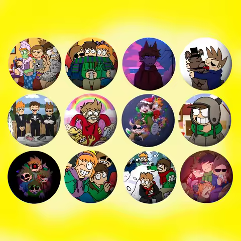 Funny E-Eddsworld Badges Tinplate Soft Button Pin Brooch Metal Badge Custom Jewelry Accessories Hat Bag Lapel