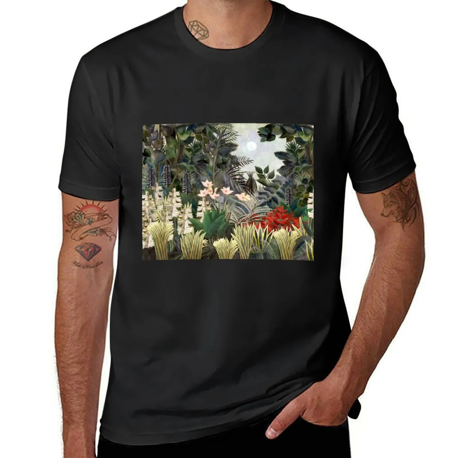 The Equatorial Jungle - Henri Rousseau T-Shirt Aesthetic clothing blacks heavyweights big and tall t shirts for men