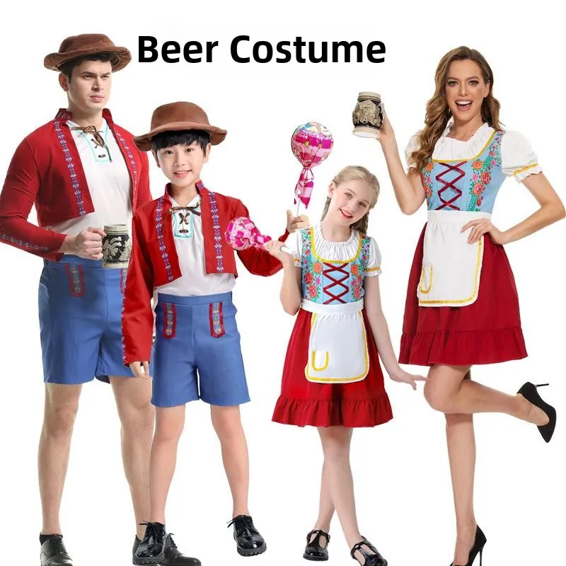 

Halloween New Traditional Bavarian Munich Beer Performance Clothes Parent-Child Matching Outfits Folk Stage Costumes
