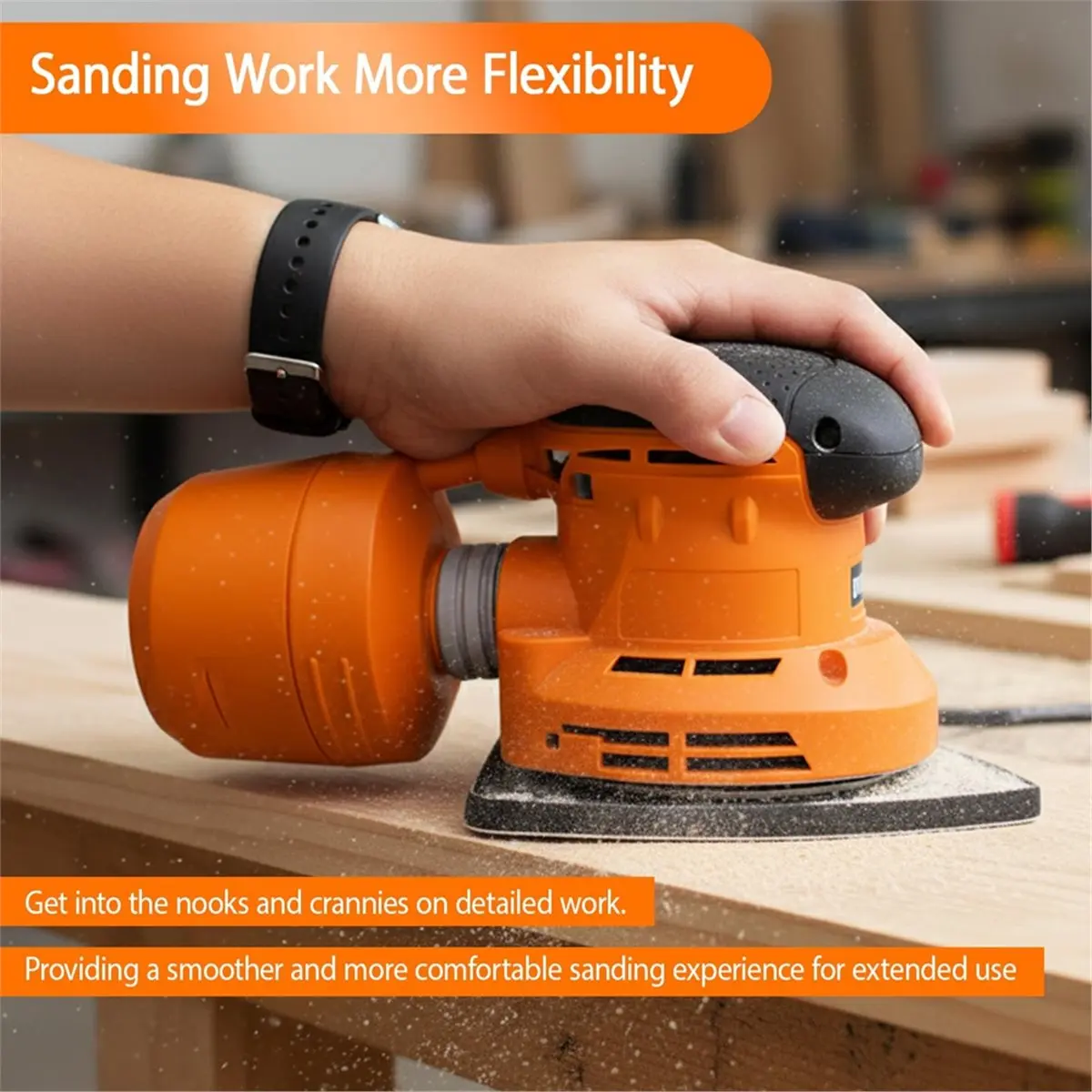 KSOL 4PCS Mouse Detail Sanding Interface Pad, 5 Holes Sand Paper Pad Foam Interface Sandpaper Backing Pad for Sander