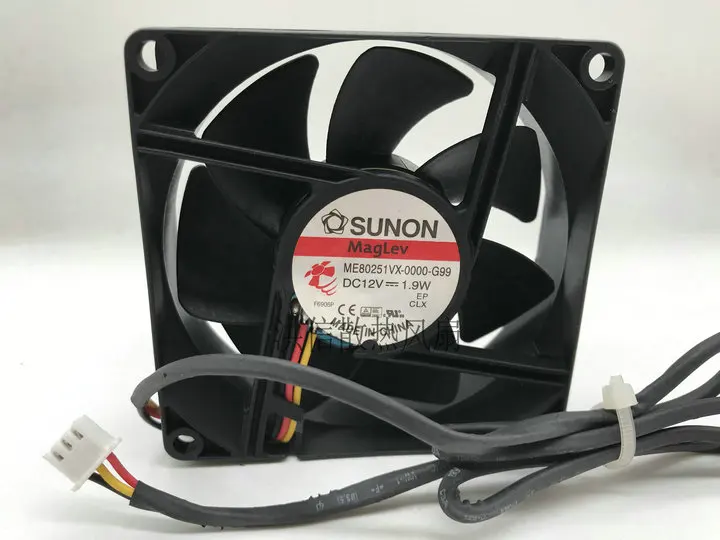 

SUNON ME80251VX-0000-G99 DC 12V 1.9W 80x80x25mm 3-Wire 80mm Cooling Fan