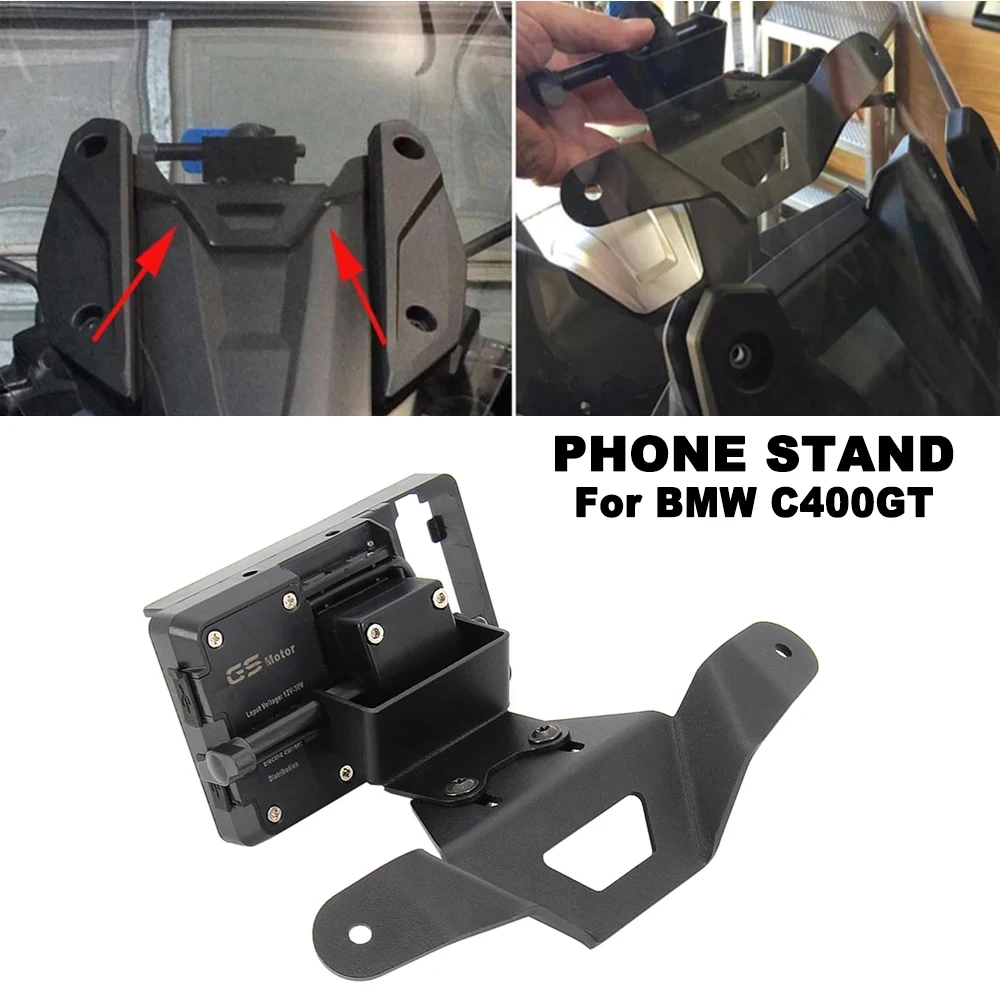 Motorcycle For BMW C400GT C 400GT C400 GT Front Phone Stand Holder Smartphone Phone GPS Navigation Plate Bracket