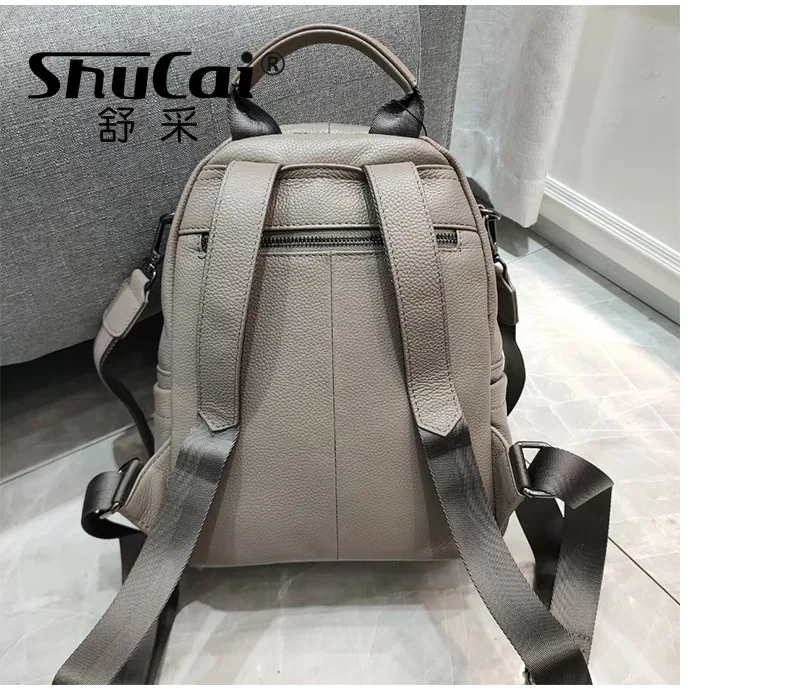 Leather backpack women\'s first layer cowhide fashion casual leather bag embossed large capacity travel bag factory wholesale