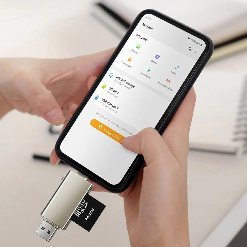 CABLETIME-lector de tarjetas SD USB 3,0 a Micro SD y TF, adaptador OTG de memoria externa 2 en 1 para Xiaomi, MacBook Air Pro, C376