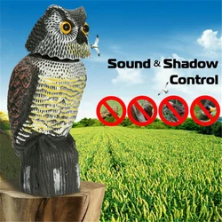 Realistic bird scarer rotating head sound owl prowler decoy protection repellent