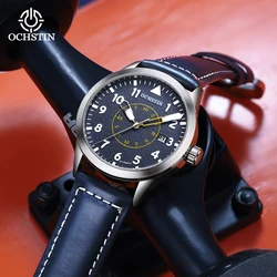 OCHSTIN2024 new business casual circle automatic mechanical men's watches leather men's watches clock mechanical watches