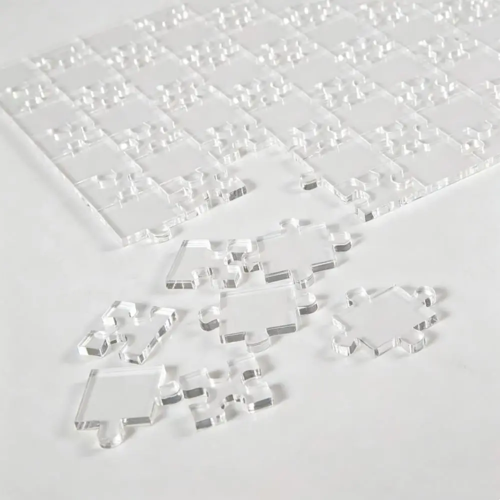 49/121/200/300Pcs Clear Blank Puzzle Brain Teaser Impossible Transparent Puzzle Difficult Educational Toys Acrylic Puzzle Jigsaw