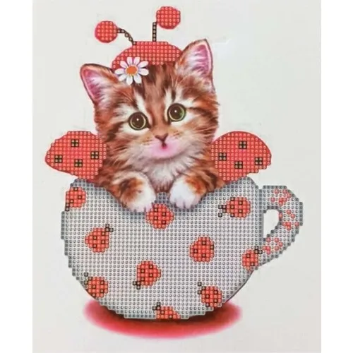 Hobigun Diamond Mosaic Table Diamond Painting Kit Puzzle 21 X25-Cat and Ladybug