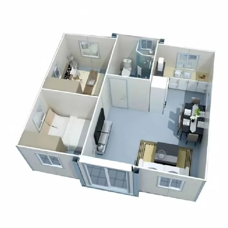 Factory Direct Supply Modular House Tiny Home Prefabricated 20Ft Prefab Steel 2 Bedroom Expandable Container House