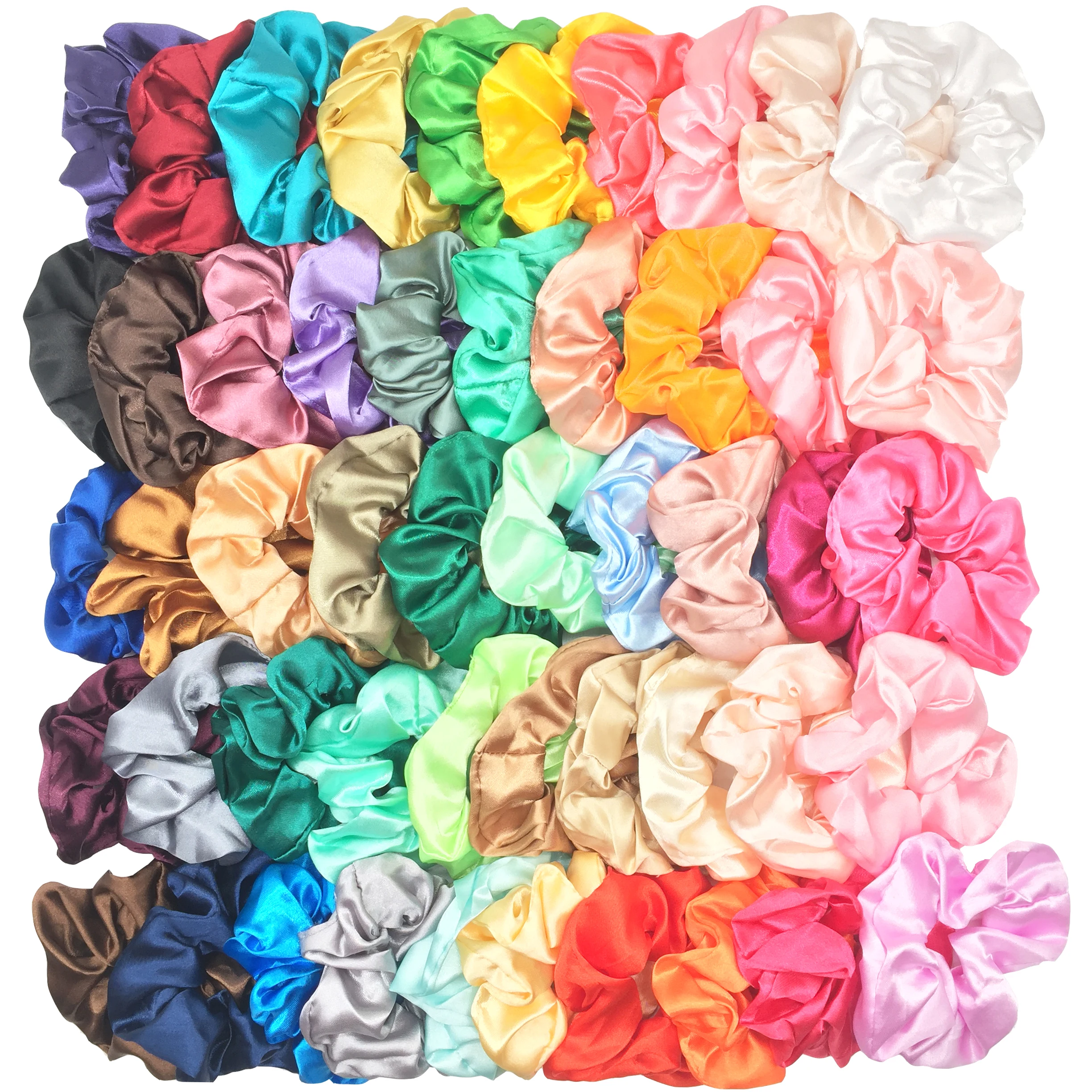 

25/10//6pcs Satin Scrunchies Girls Elastic Hair Band Ponytail Holder Ties Rubber Bands Fashion Women Accessories Solid Scrunchy