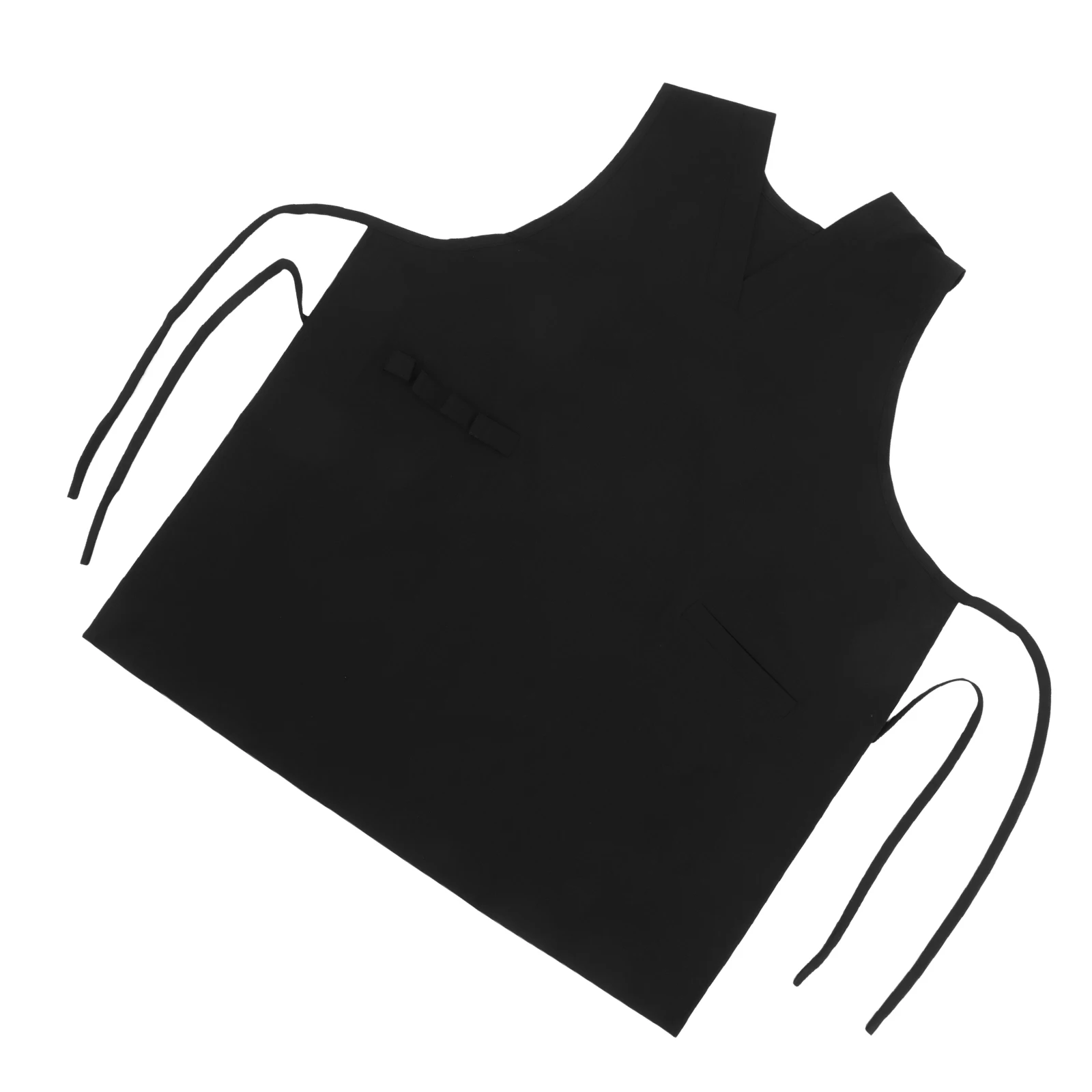 

V Neck Mesh Back Apron Black Hairdresser Smocks Women Stylist Salon Barber Sleeveless Uniform Dress Kitchen Home Use