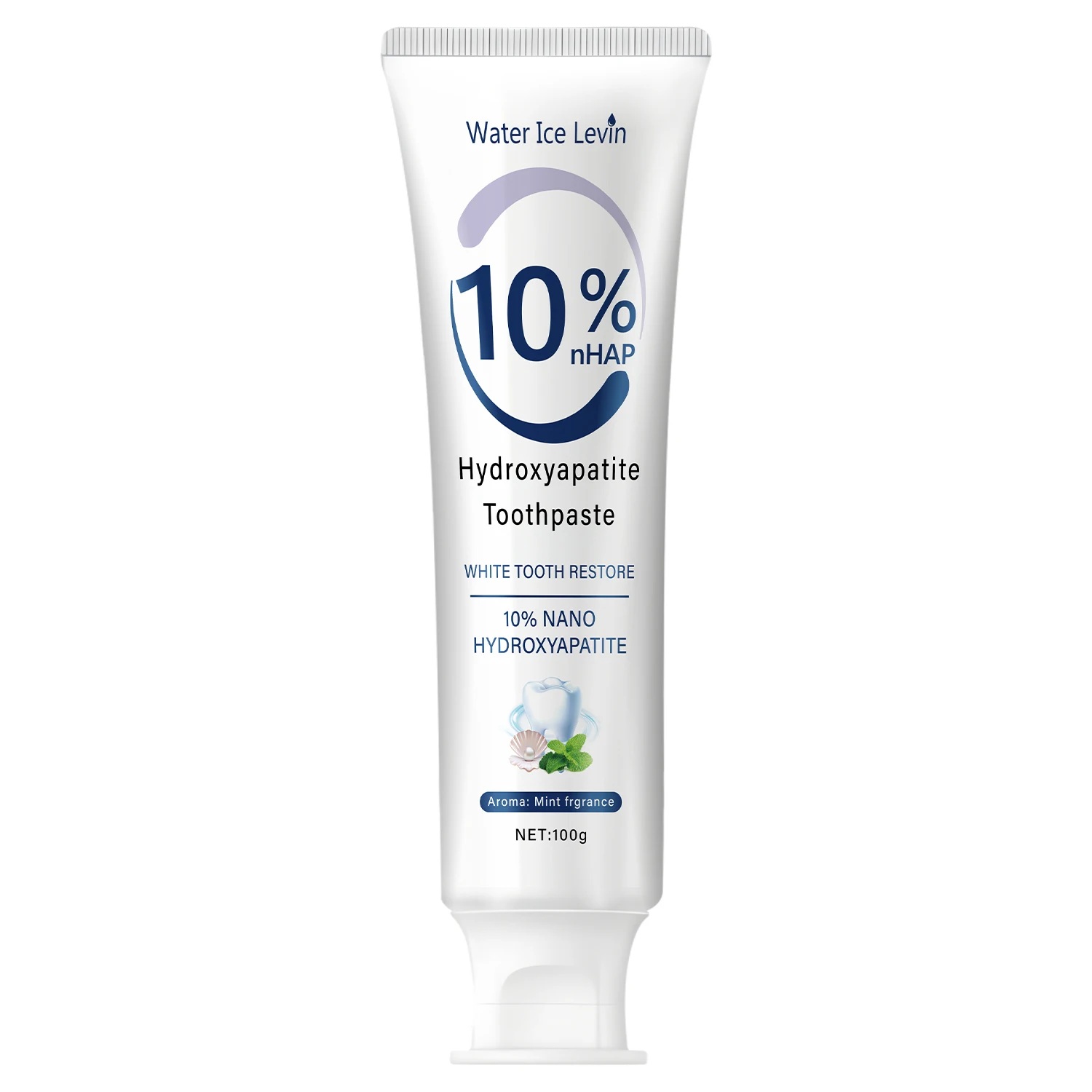 10% Nano Hydroxyapatite Tandpasta herstelt witte tanden. Beschermt het tandvlees. Reinigt diep. Verheldert glimlach. 100g verse munt.