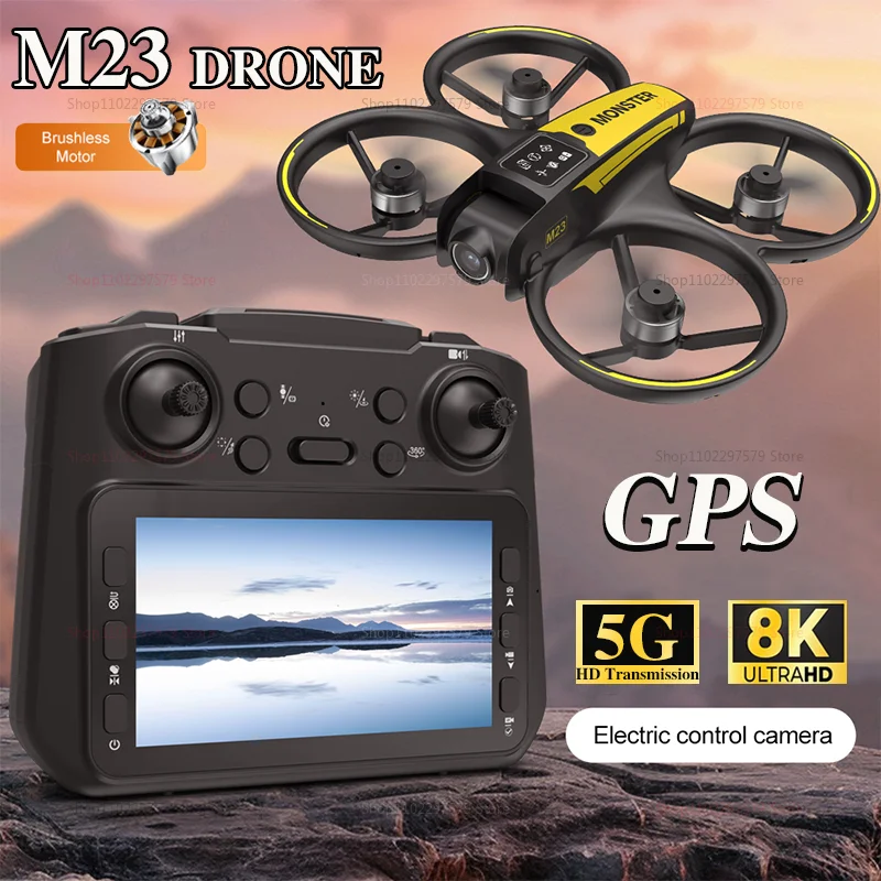 M23 Mini RC Drone 8K HD Telecamera WiFi GPS Controllo schermo 360 °   Tenere selfie scatti aerei elicottero RC per giocattoli regalo per adulti per bambini 5000M