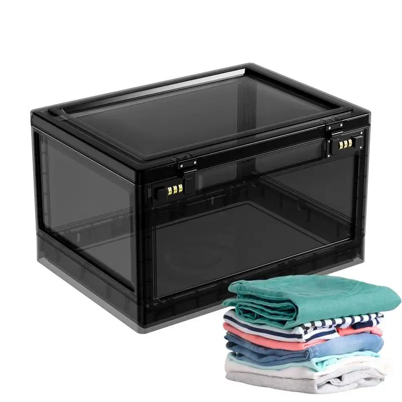 

Lockable Storage Bin Refrigerator Lockable Boxes Stackable Compact Durable Nestable Closet Garage Tote Bathtub Box Organiser