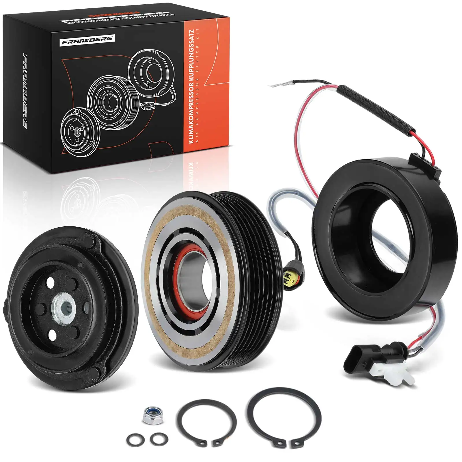 Frankberg 1x Magnetische Koppeling Airconditioningcompressor voor Mercedes-Benz W205 W213 Land Rover Jaguar LR086043 LR035761 LR057692 LR112585