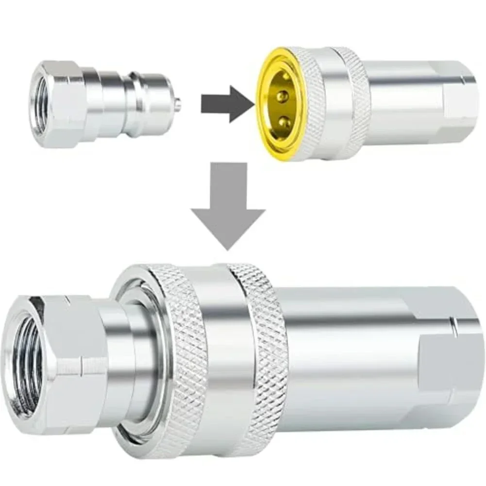

2sets Hydraulic Quick Connect Coupler 1/2 NPT ISO7241-A Hydraulic Quick Connect Coupler Fittings With Dust Cap Couplers parts