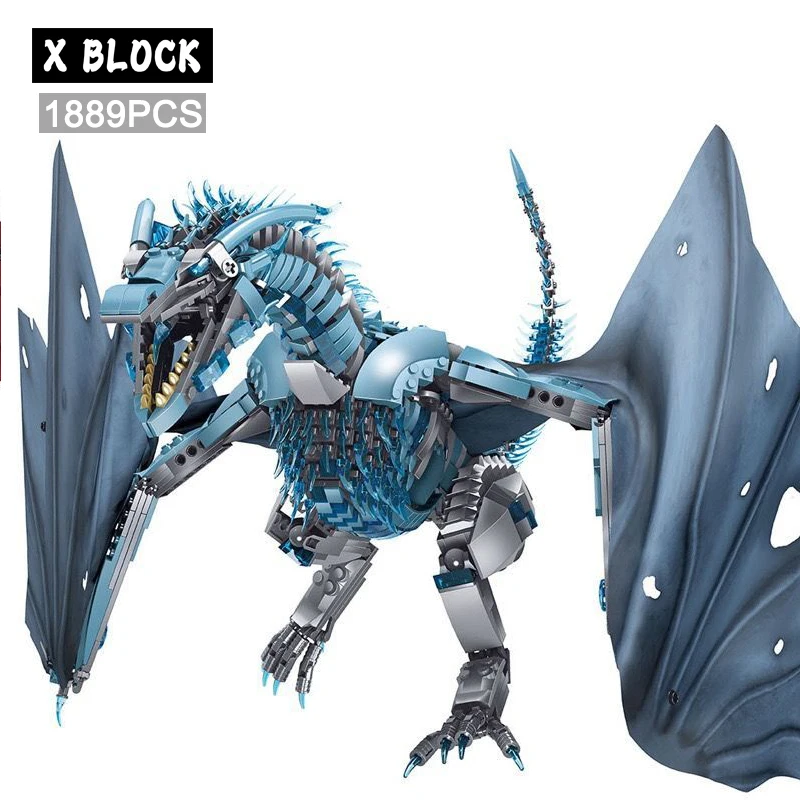 

1889pcs Creative MOC Giant Dragon Building Blocks Model Movie Series Childrens Assembly Bricks Toys for Boys Kids Birthday Gifts