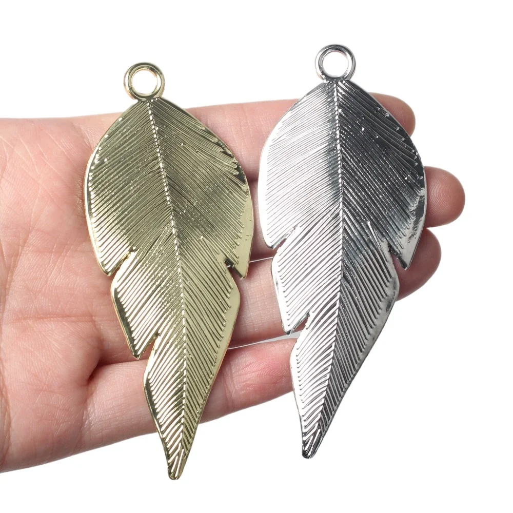 6pcs/lot 36*86MM Zinc Alloy Leaf Pendant Charms DIY Necklace Bracelet Earrings Accessorie