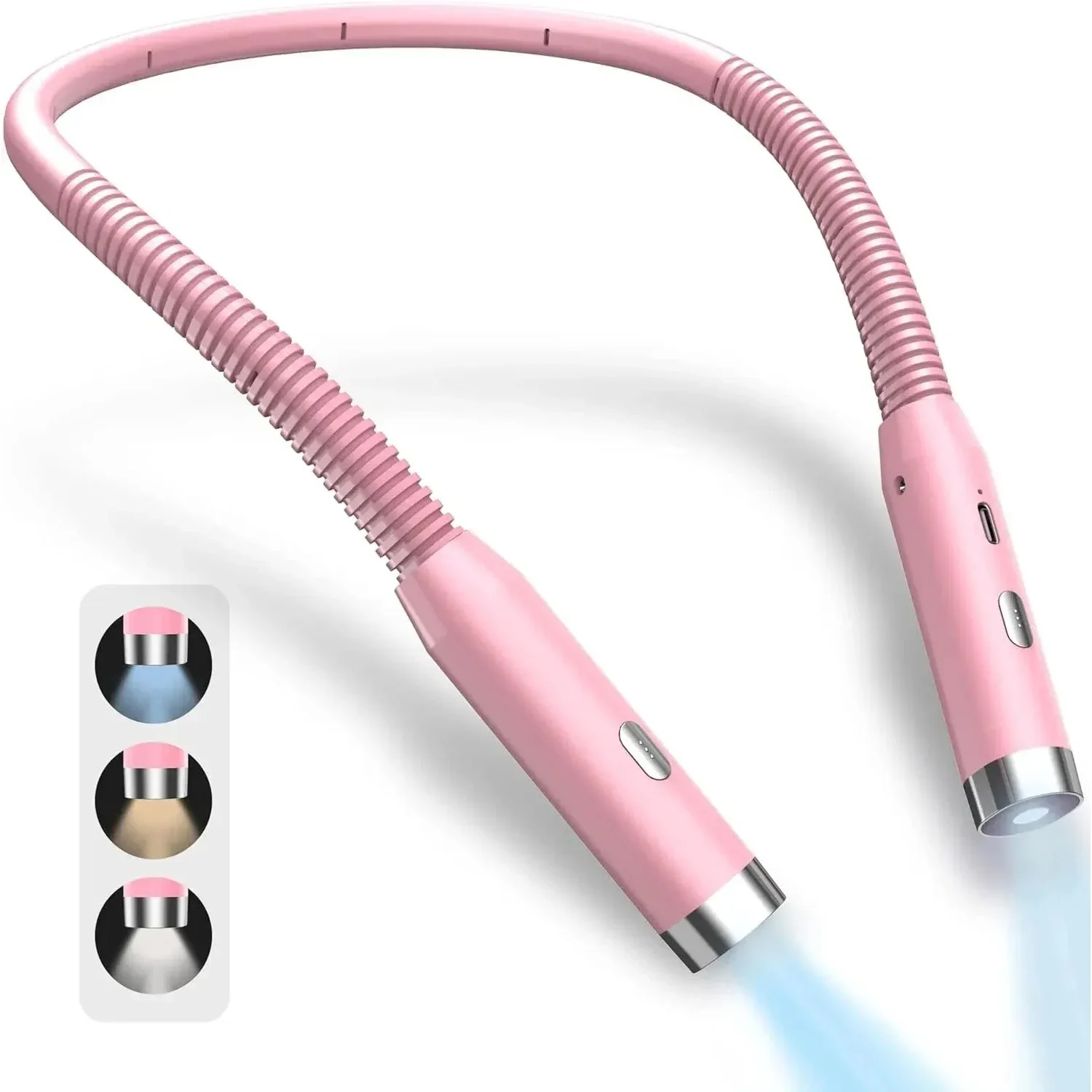 Reading Light, LED Light, USB-Rechargeable LED Neck Reading Light, 3 Colors and 3 Brightness Levels Adjustable Reading Light