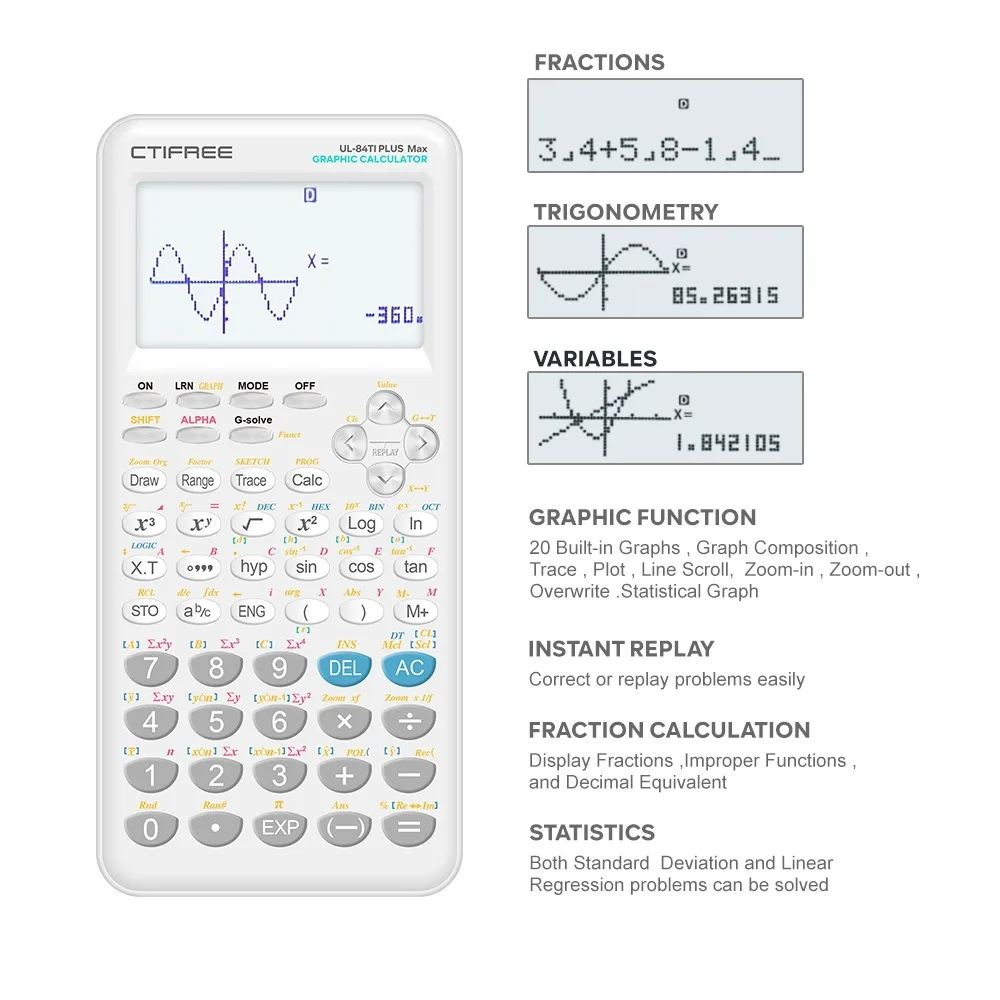 UL-84TI MAX Large Screen Graphics Computing Scientific Calculator Programming Graphics Drawing Computer