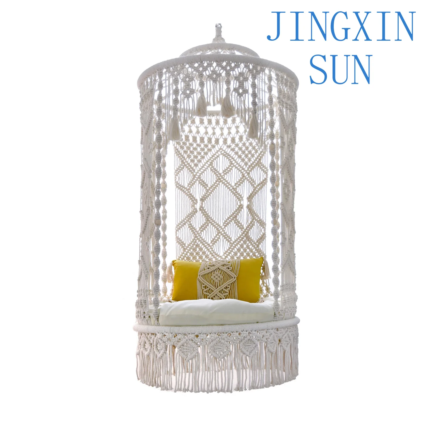 Hand-woven adult hanging chair hanging basket bohemian, balcony swing, home indoor living room hammock