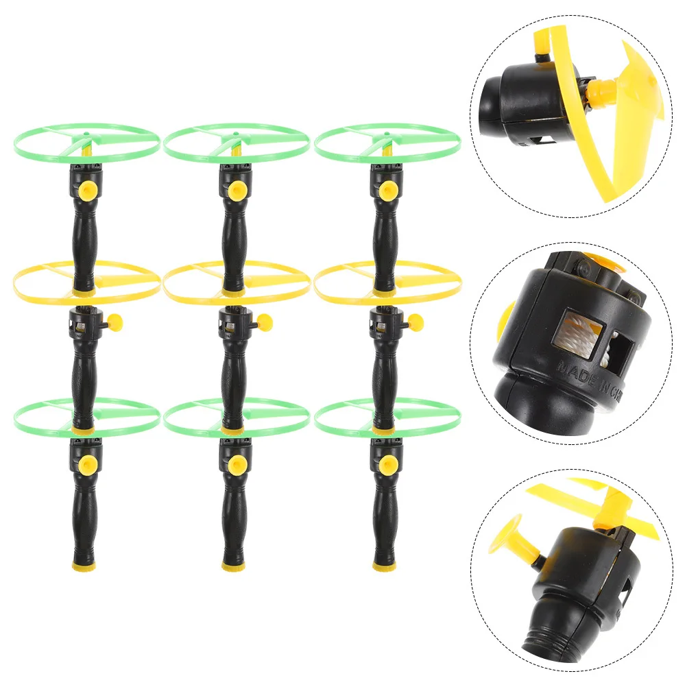 

10 set 10 Sets Disc Pull String Saucer Outdoor Launcher Flying Saucer For Smooth Surface Funny Party Favors Flying