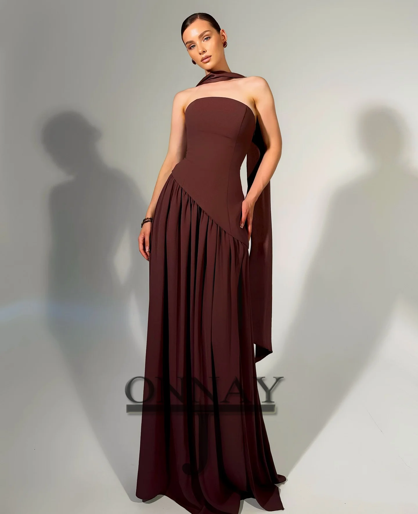 

Индивидуальные шифоновые платья для выпускного вечера в Саудовской Аравии для женщин, пляжный гала-корсет, шарф на спине, пышное платье на заказ, Vestidos De Fiesta