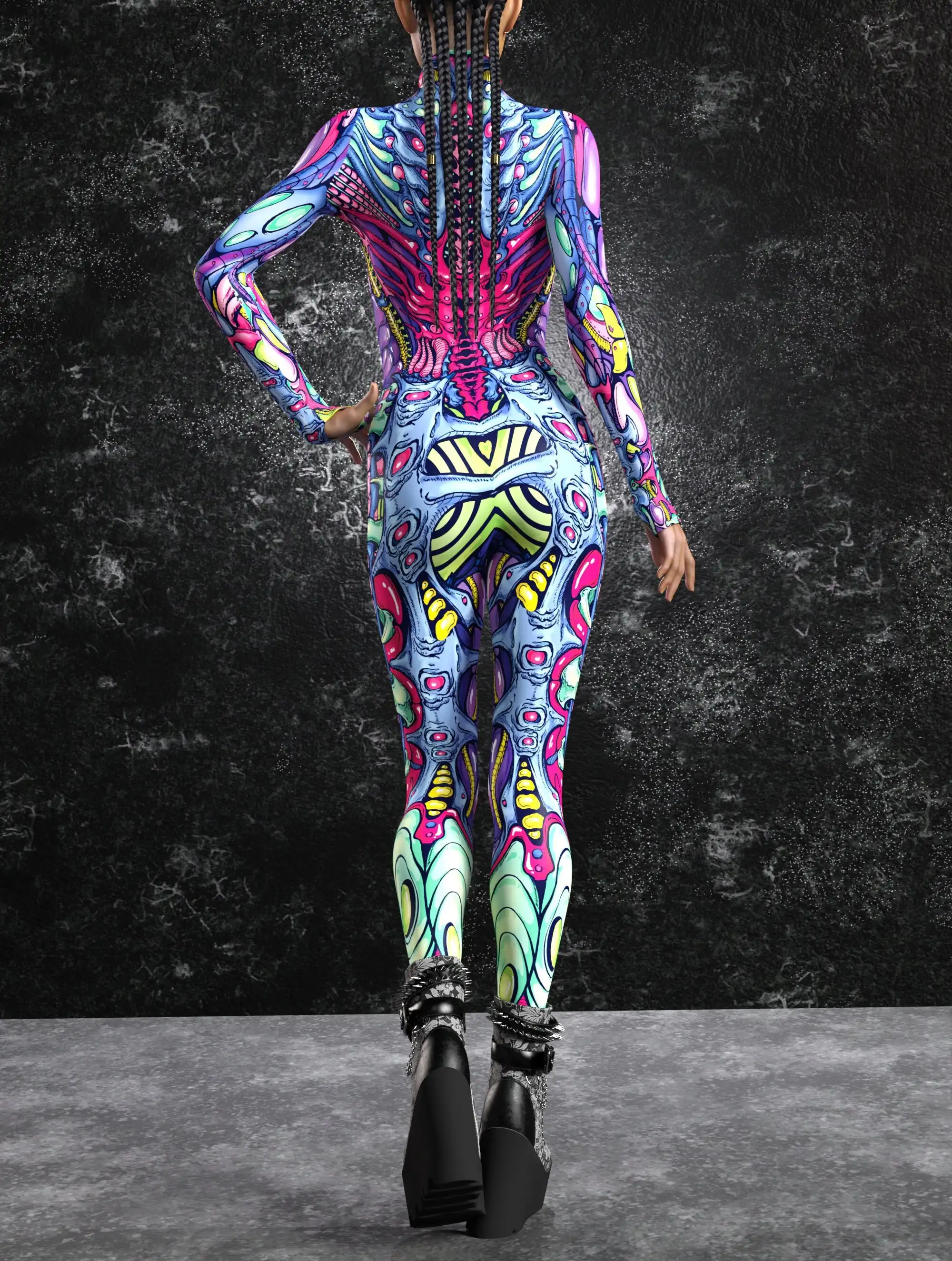 Couple Bug Costume Cosplay Jumpsuit women Men  Print Catsuit Holiday Masquerade Party Zentai Suit Unique Rave Outfit