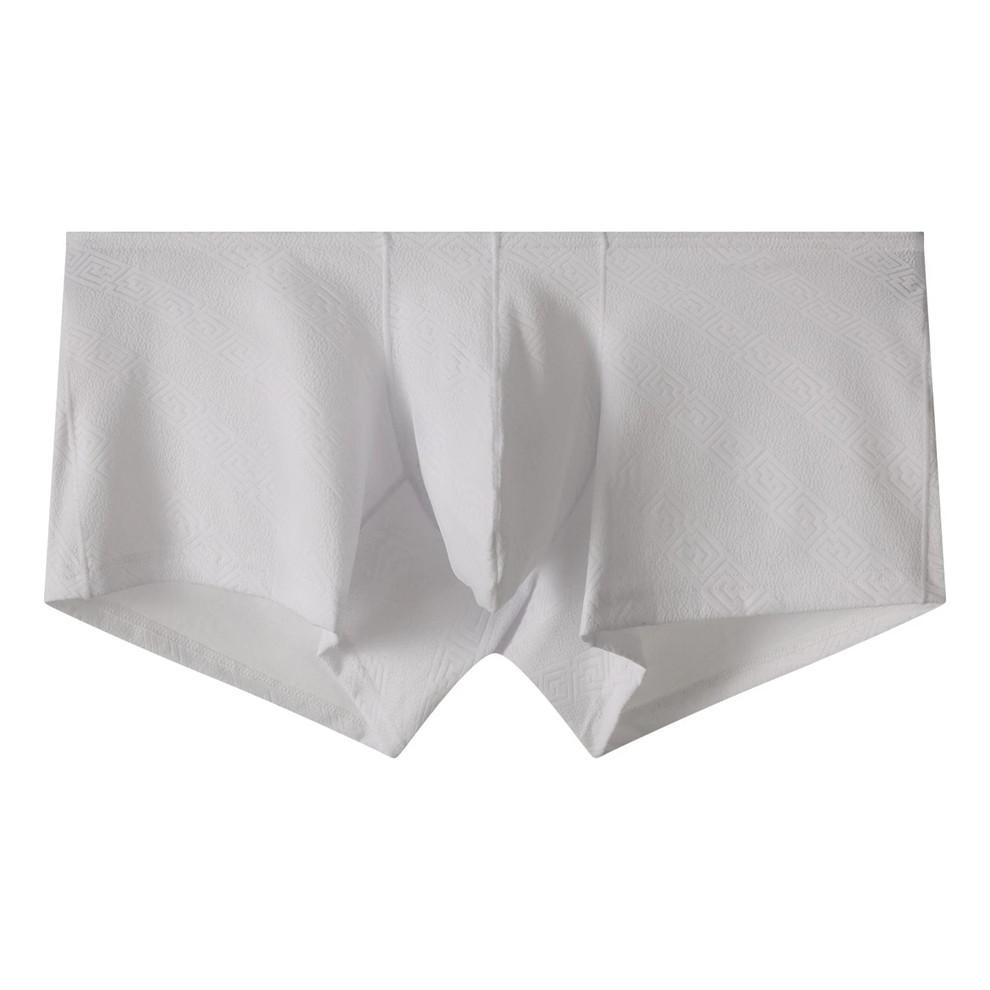 Youth Low Rise Boxer Shorts for Men Breathable Soft Ice Silk Texture Underwear, Geometric Printed Male Daily Boxers