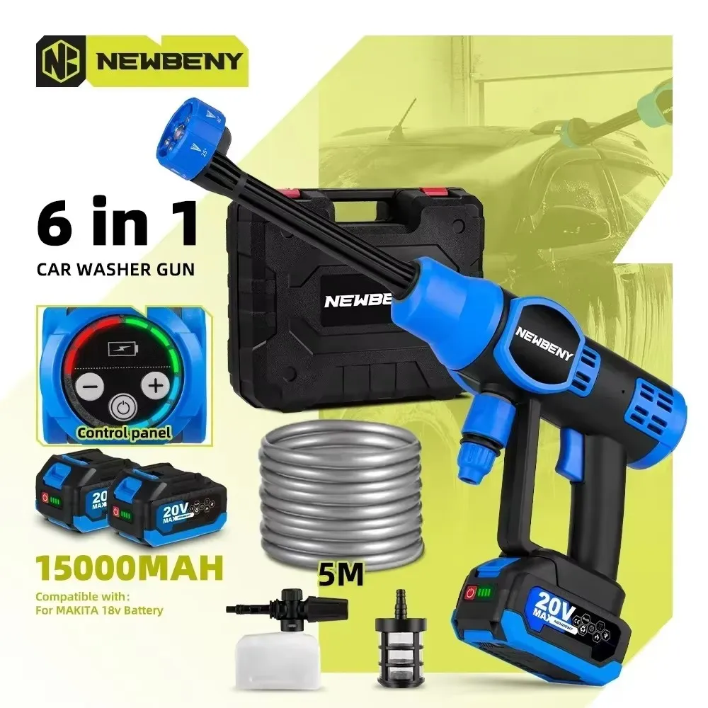 NewBeny 200Bar High Pressure Brushless Electric Washer 2 Gears Cordless Car Garden Washing Power Tools For Makita 18V Battery