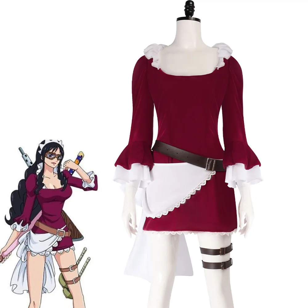 

Anime Baby 5 Maid Killer Cosplay Costume Lolita Wine Red Dress Apron Accessories Woman Halloween Christmas Carnival Party Suits