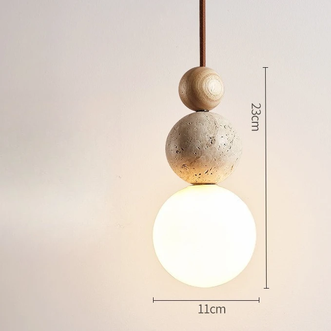 TAONUANSHU Kleine Nachttisch-Pendelleuchte, Travertin, Bar, Heimdekoration, kreative Stein-Sabi-Innenlampe, Licht für Wohnzimmer, Schlafzimmer 5