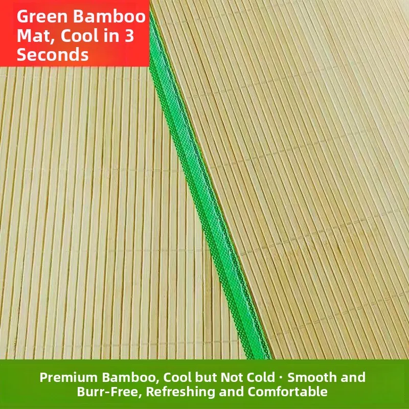 

Rural Sle Large Double-Sided Straight Bamboo Mat Traditional Hanrted Cooling Bedding .5 Meters Size Foldable Design
