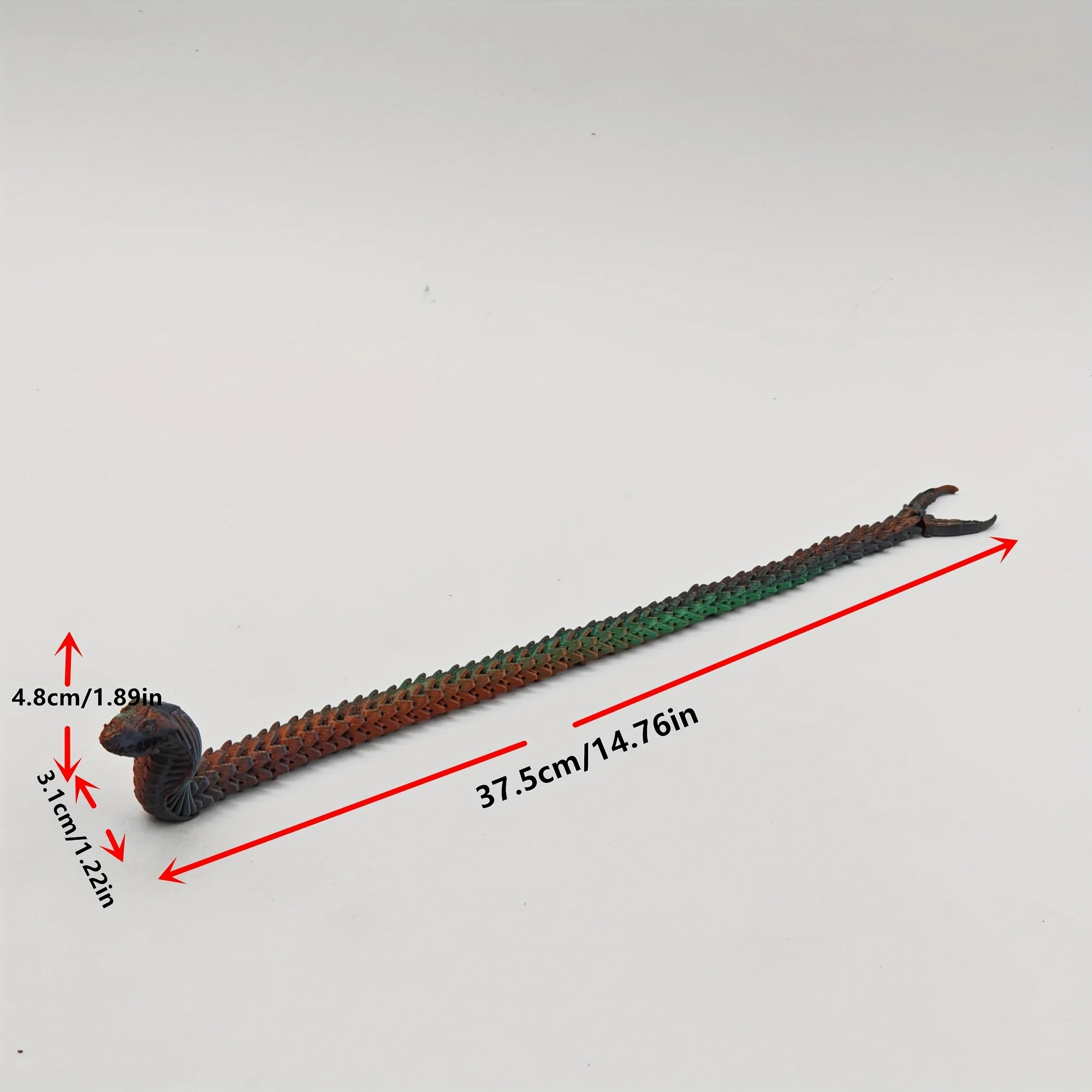 3D Printed Gradient Mechanical Cobra Model Statue, Home Desktop Ornament with Full Body Swing and Lifelike Snake Decoration