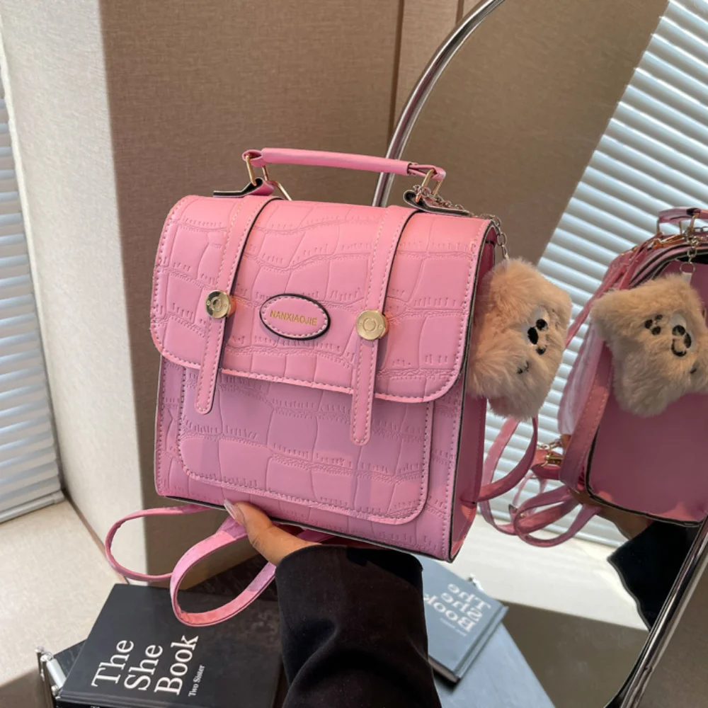 Portable Korean Trendy Shoulder Bag All Match Multifunction Crossbody Bag PU Leather Casual Handbag Girls
