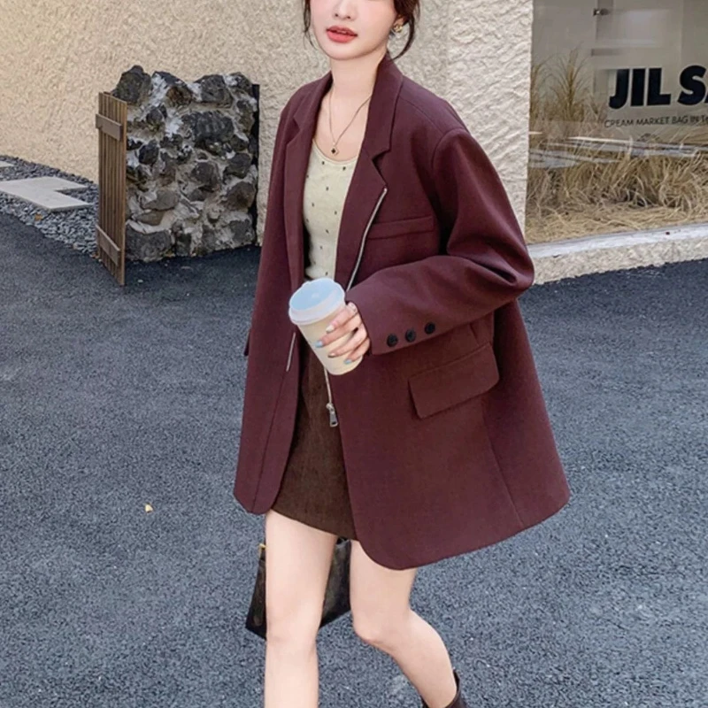 

2026 весенняя мода, новый женский элегантный костюм, пальто, элитный уличный свободный дизайн, профессиональные пиджаки с длинными рукавами для женщин