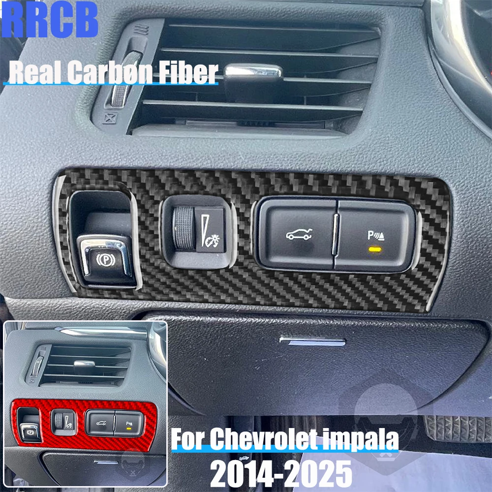 

Настоящее углеродное волокно, автомобильные аксессуары, панель переключателя фар, декоративная накладка, мягкая наклейка на чехол для Chevrolet Impala 2014-2025